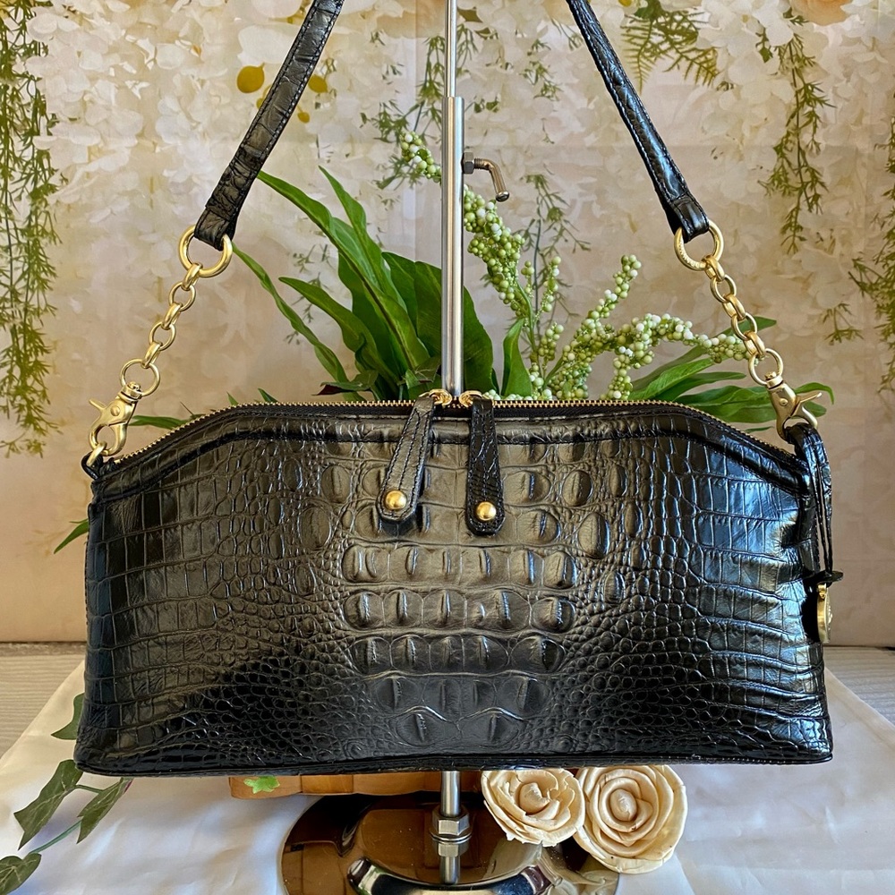 💟SALE$💟RARE TWILIGHT *AUDREY* Elongated BRAHMIN Shoulder Bag